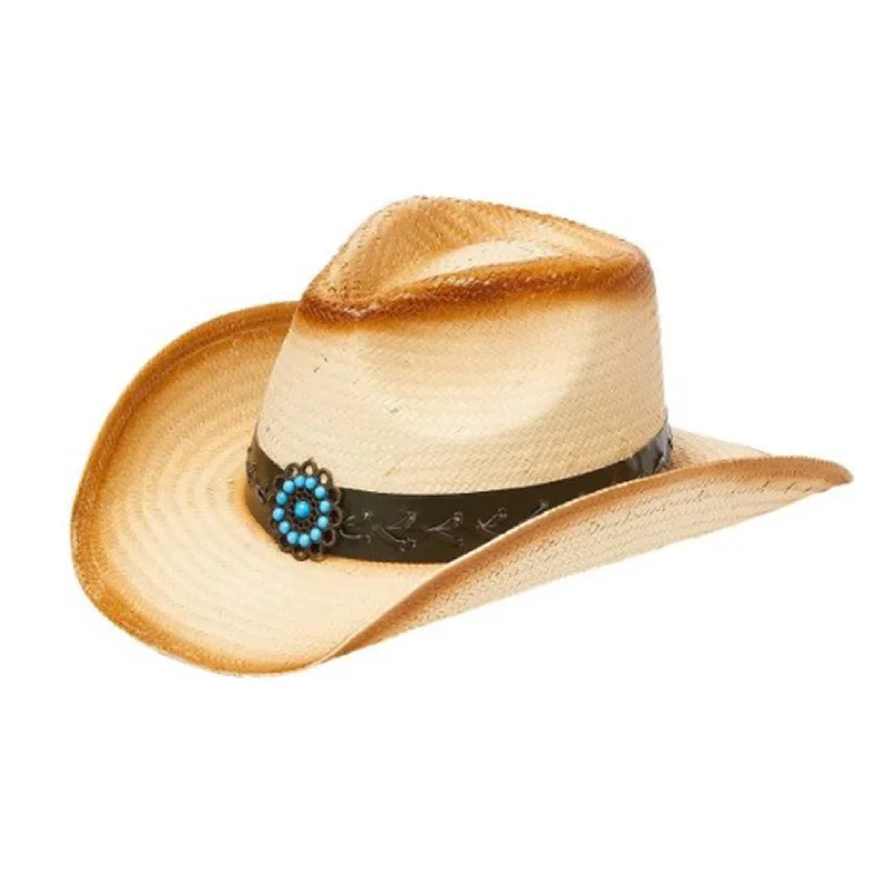 Lightweight straw sun hat for men with breathable design for hot weather -California Hat Co. Straw Cowboy Hat