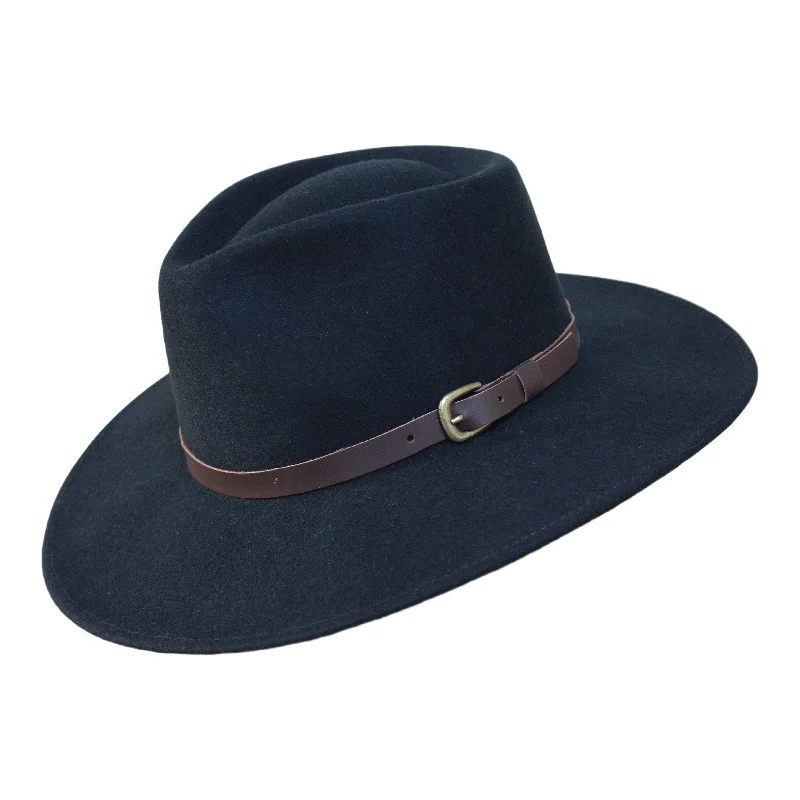 Breathable felt hat with light wool weave -The Lewis - Wide Brim Fedora